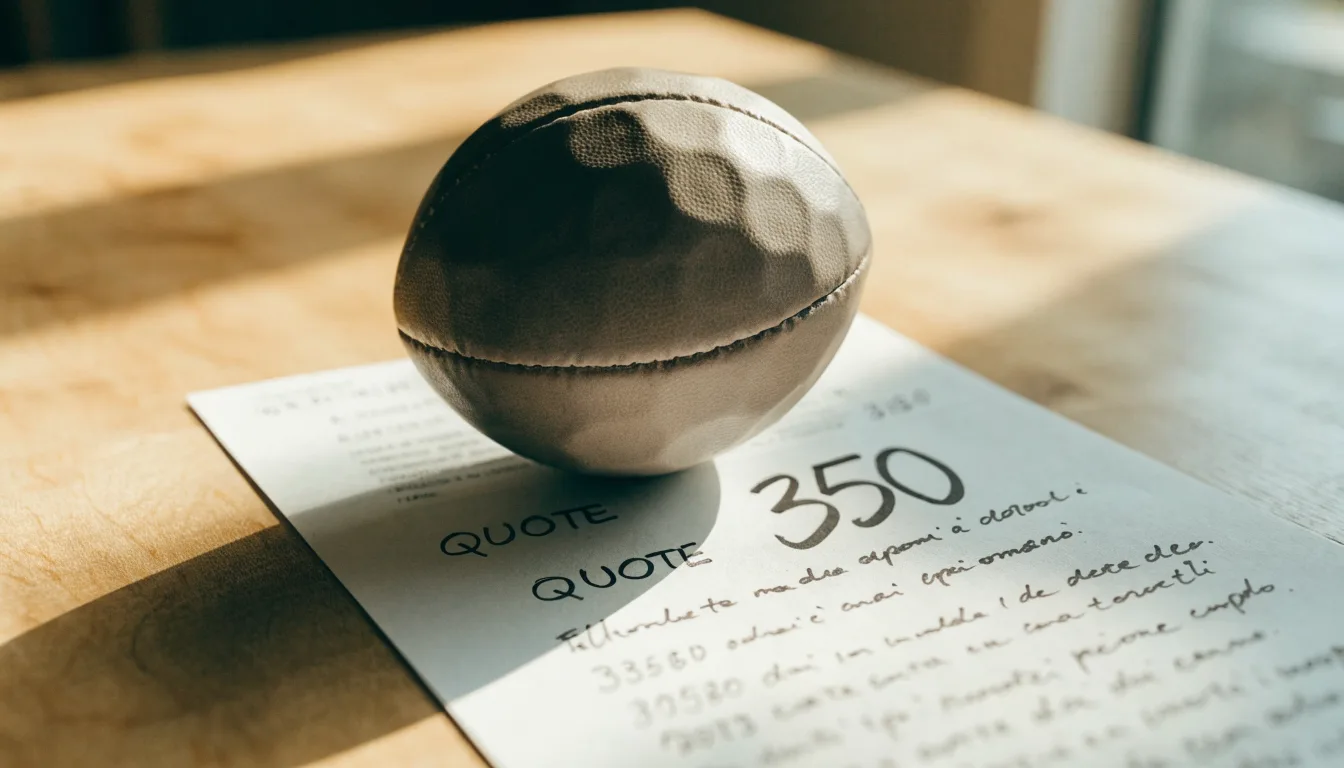 Un pallone da calcio appoggiato su una schedina bianca su un tavolo di legno, alla luce del giorno