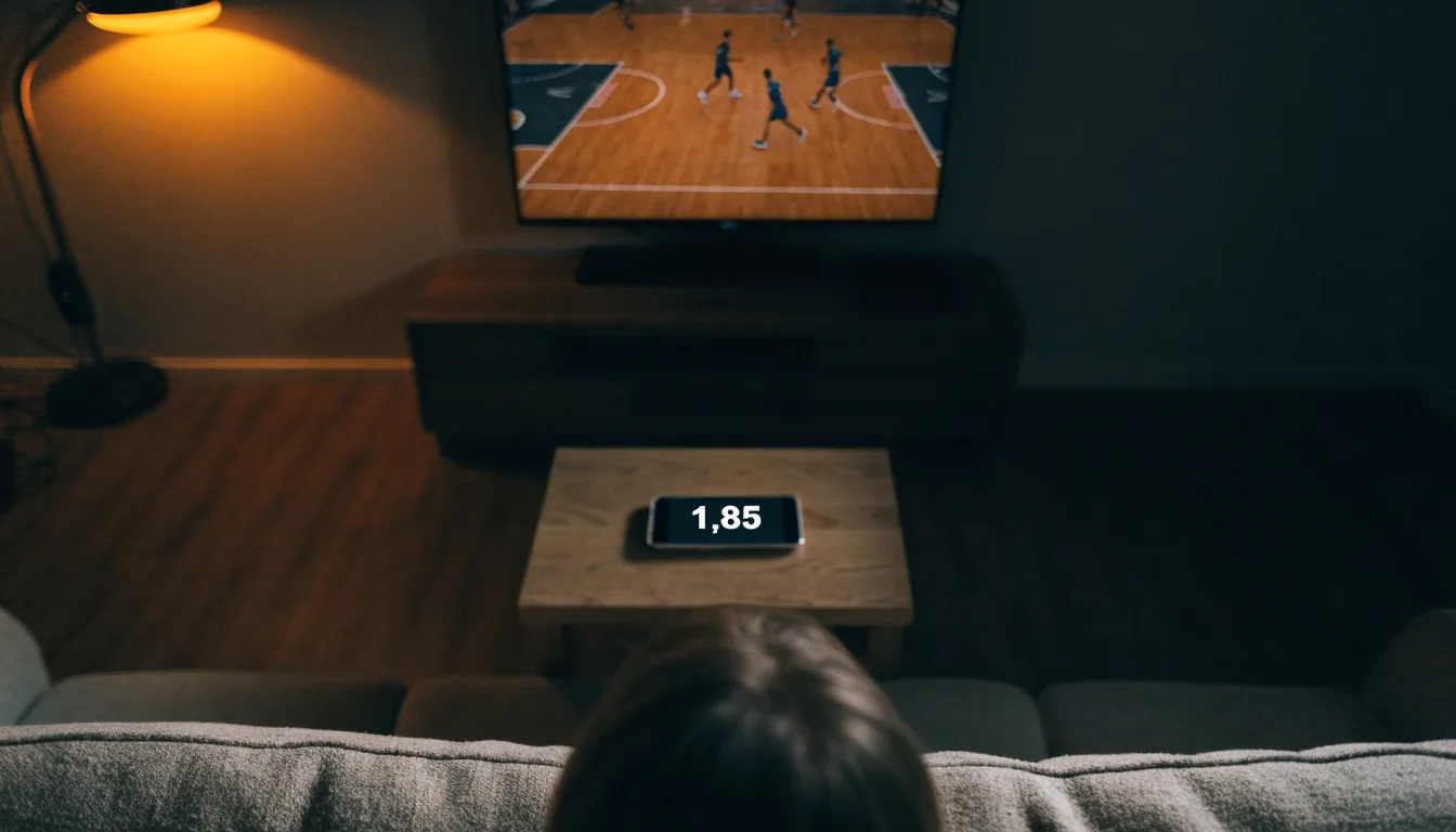 Un tabellone elettronico di uno stadio con il risultato a metà del secondo tempo, visto dalle tribune